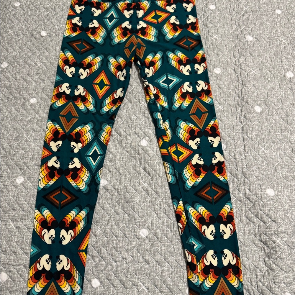 LuLaRoe Teal and Black Character Leggings- Never Worn
